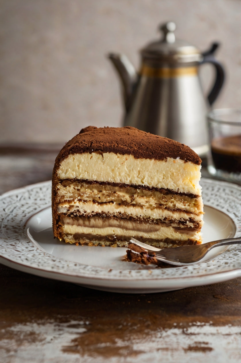 Tiramisu Cake Recipe - Coffee-Infused Layered Dessert with Mascarpone Frosting