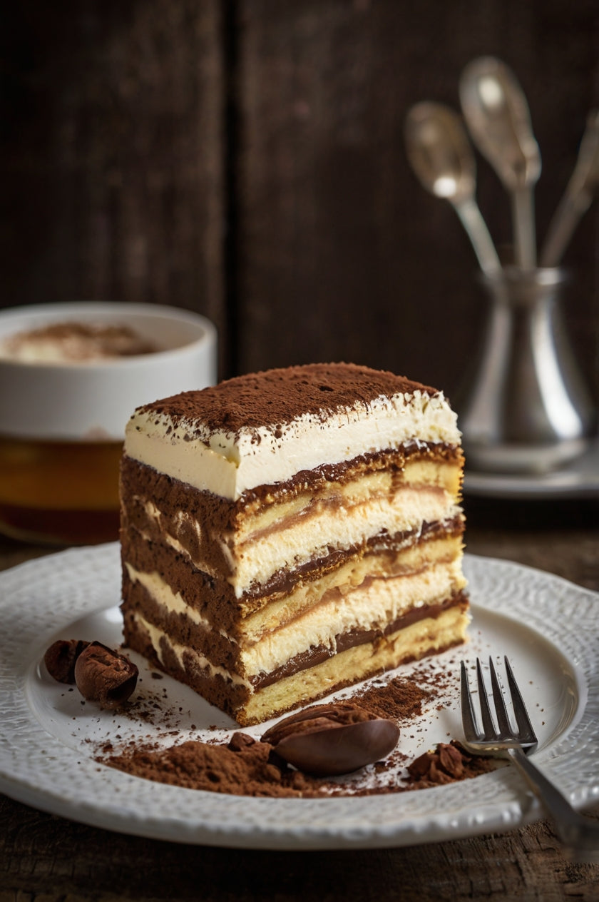 Tiramisu Cake Recipe - Coffee-Infused Layered Dessert with Mascarpone Frosting